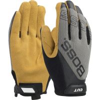 Boss Premium Pigskin Leather Palm Glove with Cut Resistant Lining